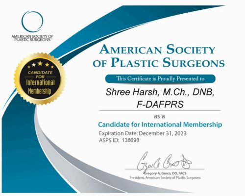 ASPS Membership certificate